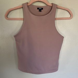 Express Body Contour High Compression High Neck Cropped Tank - XS